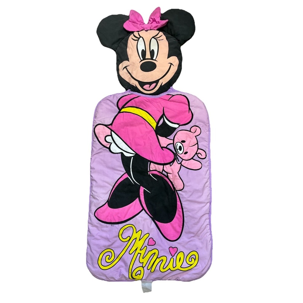 Disney Sleeping Bag Girls Minnie Mouse Purple 52x22" Vintage